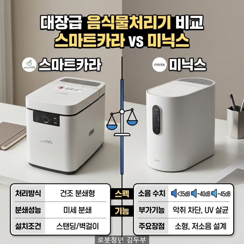 음식물처리기 추천 스마트카라 블레이드 vs 미닉스 비교