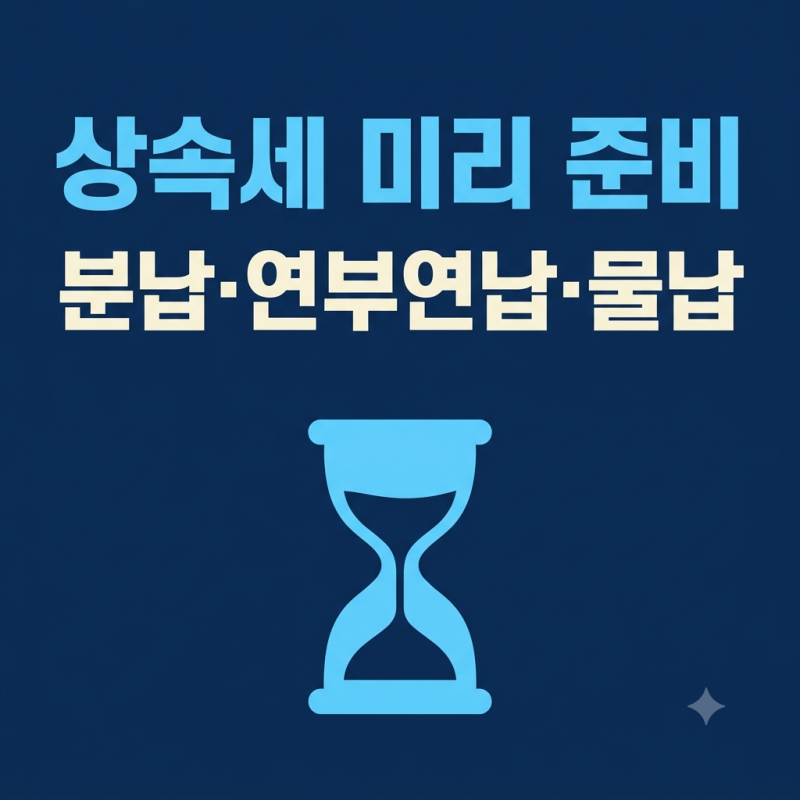 상속세는 건물로 낼 수 없습니다 — 분납·연부연납·물납, 그리고 미리 준비하는 법