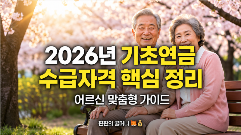 2026년 기초연금 수급자격 및 소득인정액 계산법 완벽 정리