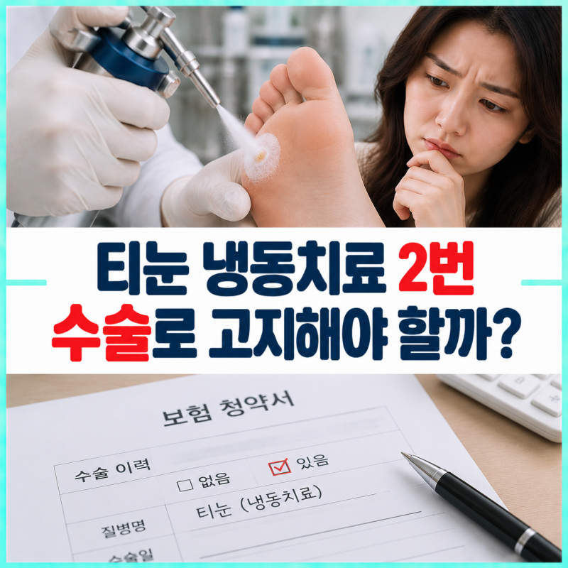 보험 가입 전 티눈 냉동응고술 2회, ‘수술’로 고지해야 할까?