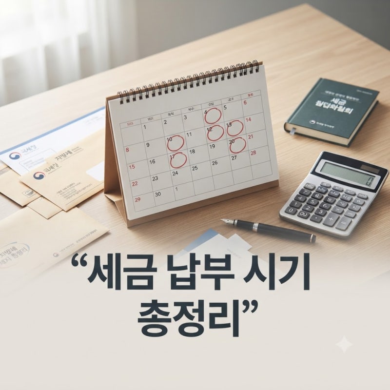 세금 납부 시기 총정리｜종합소득세·재산세·자동차세·종부세 언제 낼까?