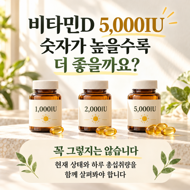 비타민D 1,000IU·2,000IU·5,000IU, 어떤 용량을 골라야 할까요?