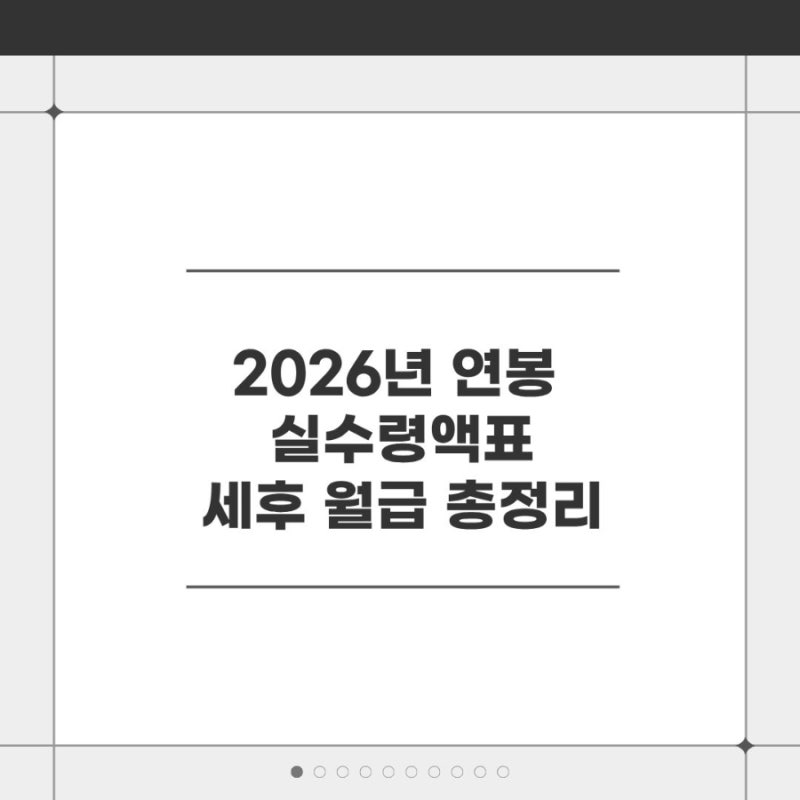 2026년 연봉 실수령액표, 세후 월급 총정리(+국민연금 인상, 4대보험 요율)