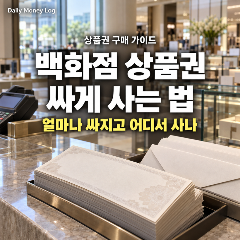 백화점 상품권 싸게 사는 방법｜상품권샵 3%·오픈마켓 0.5%·공식몰 0% 비교