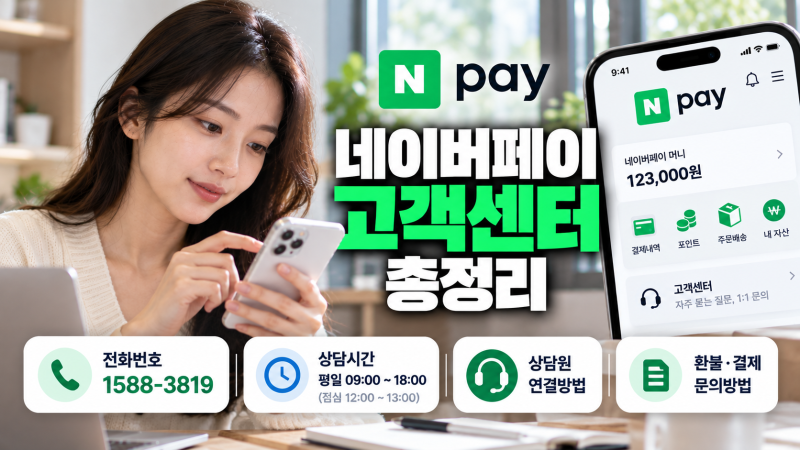 네이버페이 고객센터 이용방법(+전화번호, 운영시간, 상담원 연결, 환불문의)