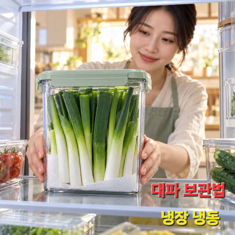 대파 한 단 싱싱하게 락앤락 대파 보관법 냉장 냉동 기간부터 파채 손질 팁까지