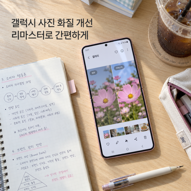 갤럭시 사진 화질 개선! 해상도 높이는 1분 보정(리마스터 활용)