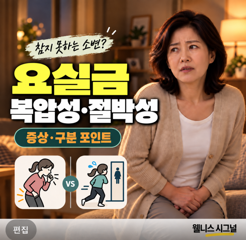 소변을 참지 못하는 것과는 다르다? 복압성 요실금과 절박성 요실금 차이