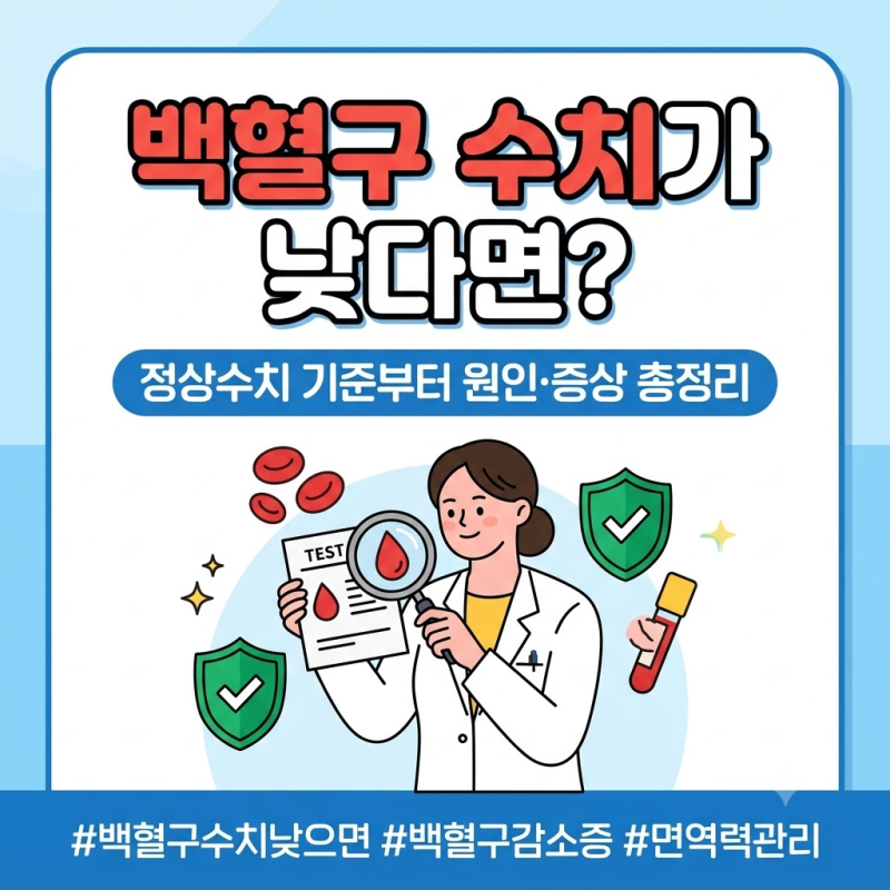 [혈액검사] 백혈구·호중구 정상수치 이하일 때 꼭 체크해야 할 경고 신호 5가지