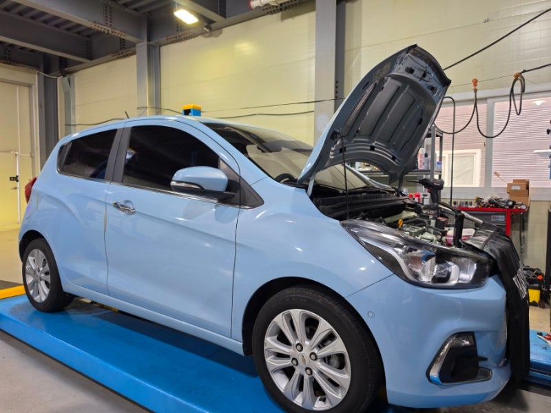 M400 넥스트스파크 CVT 미션오일 순환식 세척과 1·2차 필터 교환 전문점 [바른튜닝 차온]