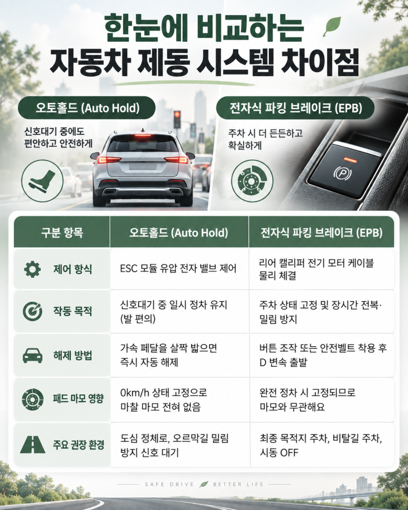 오토홀드 기능 계속 켜고 다녀도 될까 브레이크 수명과 끄는 상황 3가지