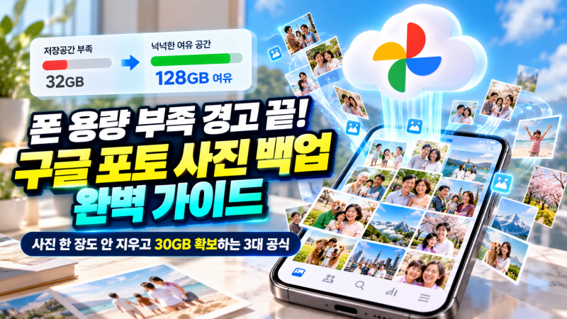 "폰 바꿀 때 사진 다 날아갈까 걱정 끝!" 2026 구글 포토(Google Photos) 무료 자동 백업과 스마트폰....