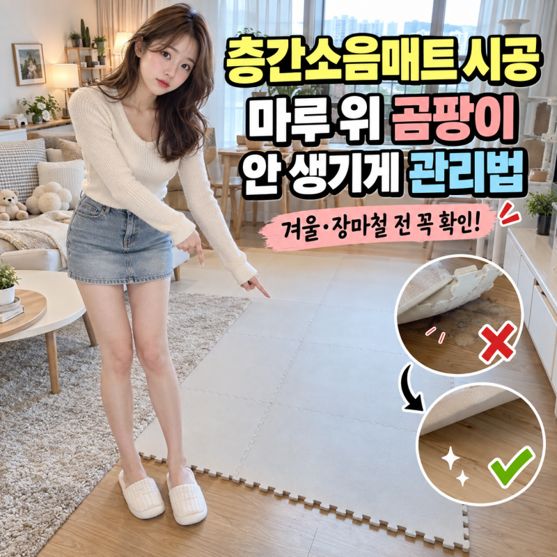 층간소음매트 시공, 마루 위에 시공했다면 곰팡이 안 생기게 관리하는 방법