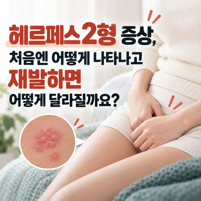 헤르페스 2형 증상, 처음엔 어떻게 나타나고 재발하면 어떻게 달라질까요?