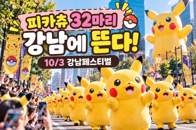 2026 피카츄의 가을나들이 퍼레이드｜강남페스티벌 시간·장소·교통통제