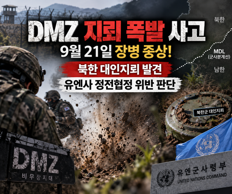 DMZ 지뢰 폭발 사고｜9월 21일 장병 중상·북한 대인지뢰 발견·유엔사 정전협정 위반 판단 총....
