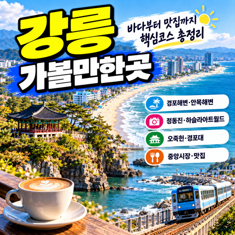 강릉 가볼만한곳 어디부터 갈까? 꼭 가봐야 할 명소·1박2일 코스 총정리