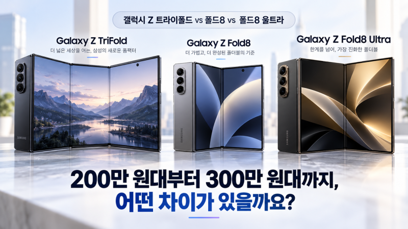 갤럭시 트라이폴드 vs 폴드8 vs 폴드8 울트라 가격부터 보험료 수리비까지 비교