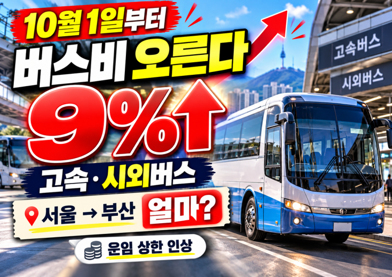 내일부터 버스비 오른다…서울→부산 우등, 왕복하면 7천원 더 낼 수도