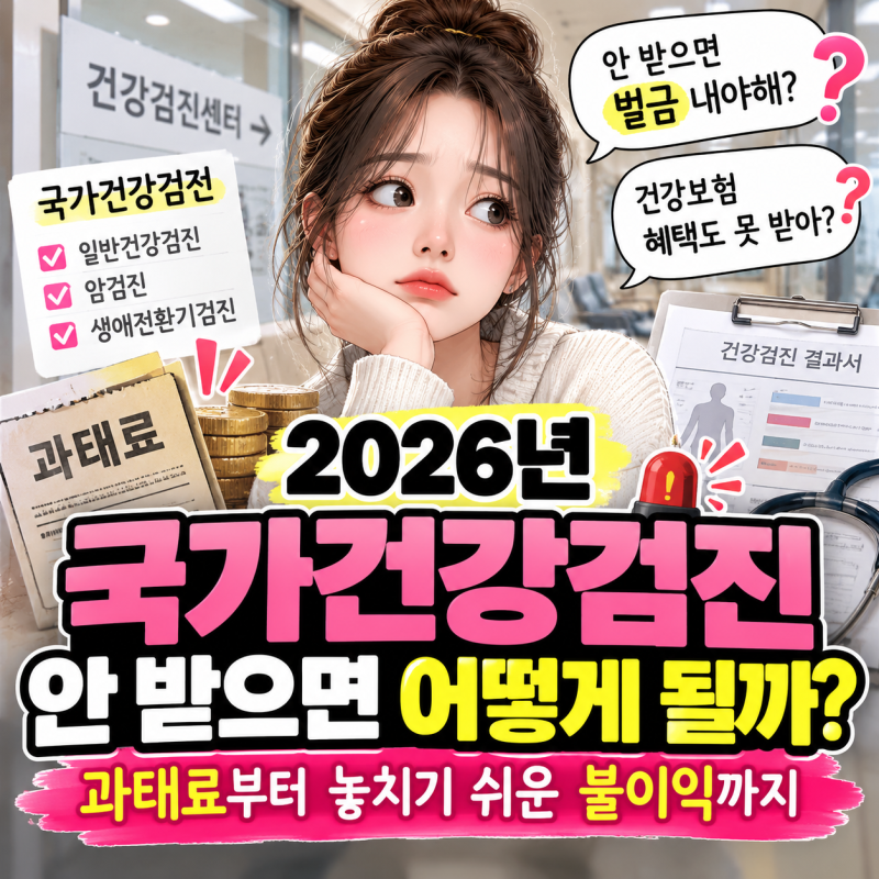 26년 국가건강검진 안 받으면 ? 놓치기 쉬운 과태료부터 불이익까지