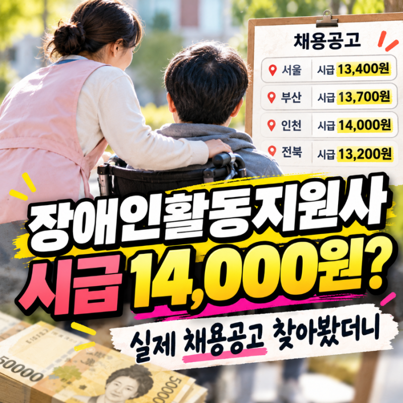 장애인활동지원사 시급 14,000원? 실제 채용공고 찾아봤더니