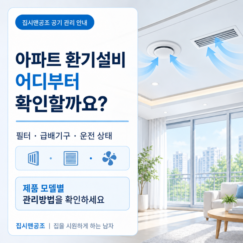 아파트 환기시스템 관리법｜필터·급배기구·운전 상태 확인하기