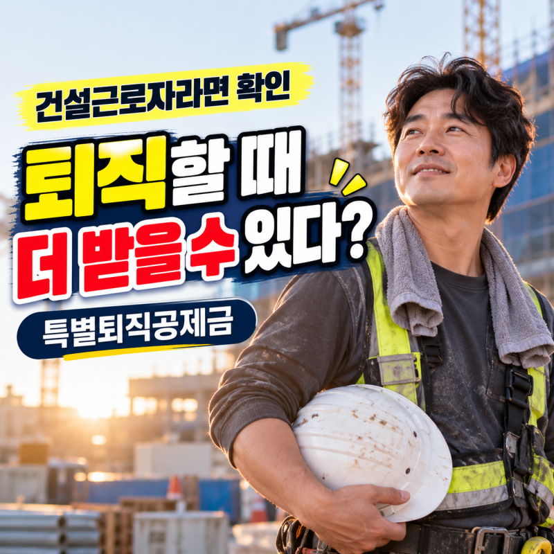 건설근로자 특별퇴직공제금 신청방법 (지급대상·지급액·신청조건)