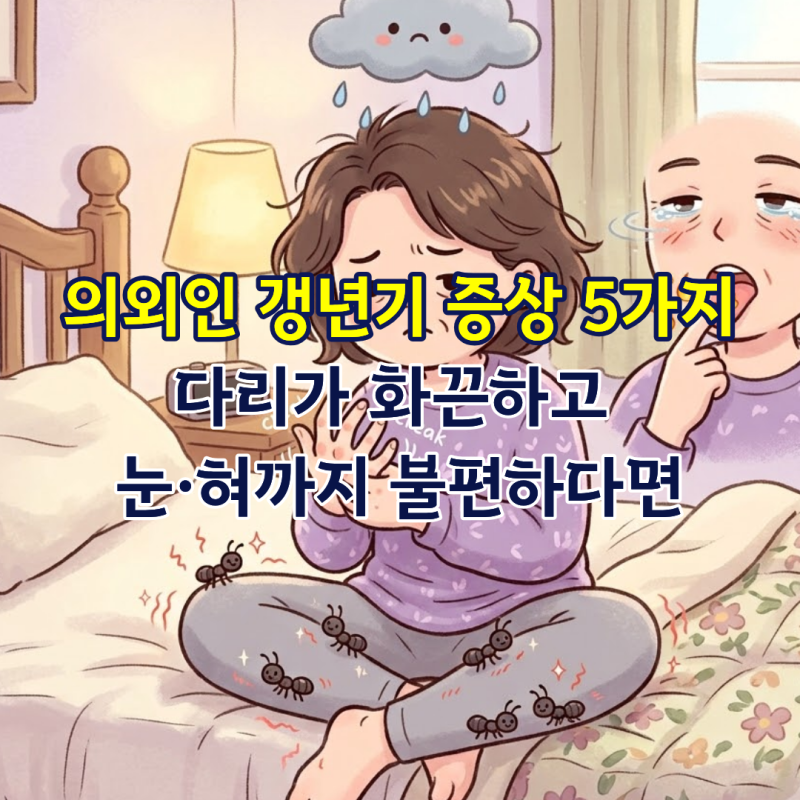 의외인 갱년기 증상 5가지 다리가 화끈하고 눈·혀까지 불편하다면