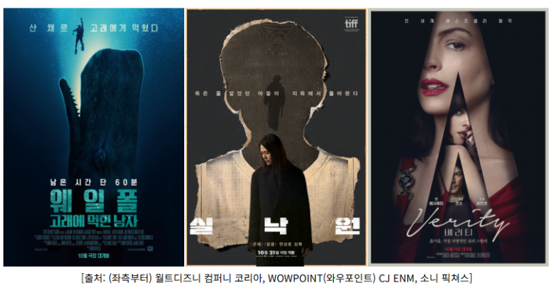 영화 , 10월 극장가 스릴러 열풍! 고래에 먹힌 남....