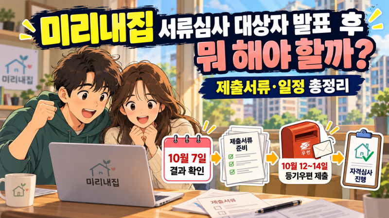 8차 미리내집 서류심사 대상자 발표 후 뭐 해야 할까? 제출서류·일정 총정리