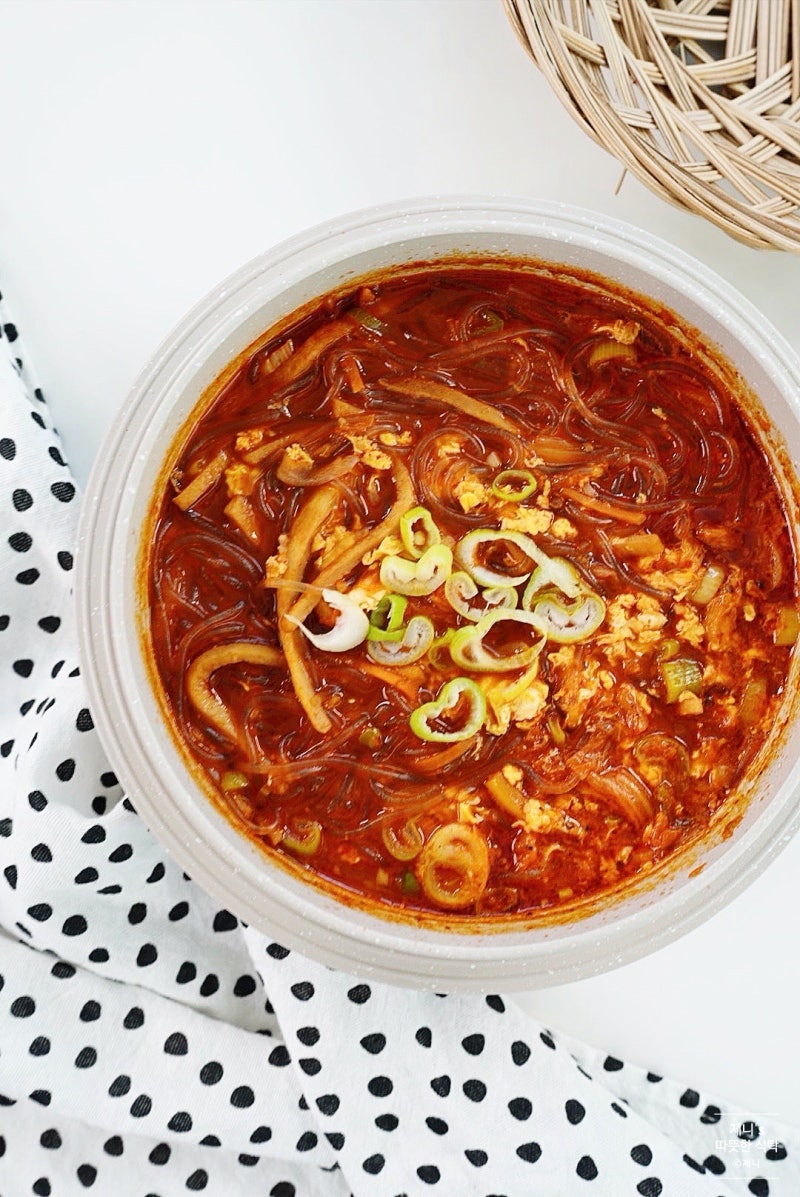 얼큰한 잡채찌개 레시피 남은 잡채 보관법 남은잡채활용