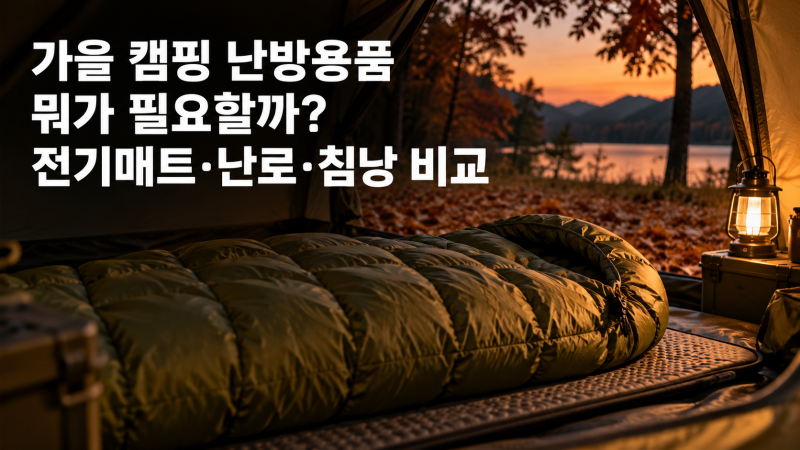 가을 캠핑 난방용품 뭐가 필요할까? 전기매트·난로·침낭 비교