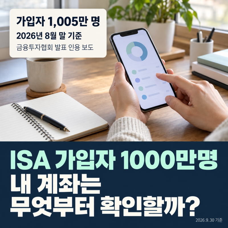 ISA 가입자 1000만명 넘었다는데, 내 계좌는 무엇부터 확인할까요