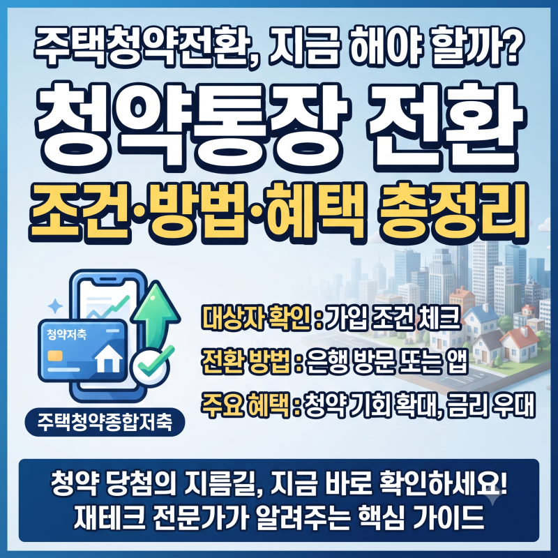 주택청약전환, 지금 해야 할까? 청약통장 전환 조건·방법·혜택 총정리