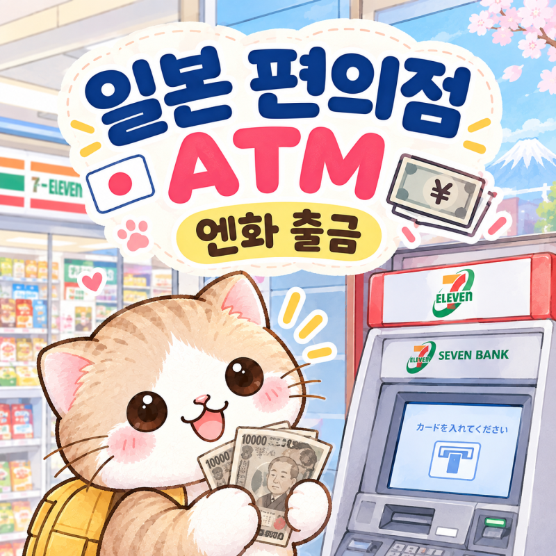 일본 편의점 ATM 출금 방법 (하나 트래블로그 체크카드, 수수료 무료, 세븐일레븐, 출금 계좌 ....