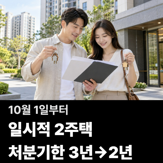 일시적 2주택 처분기한 3년→2년, 10월 1일부터 적용 대상은