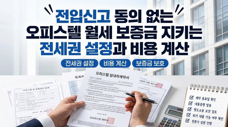 전입신고 동의 없는 오피스텔 월세 보증금 지키는 전세권 설정과 비용 계산