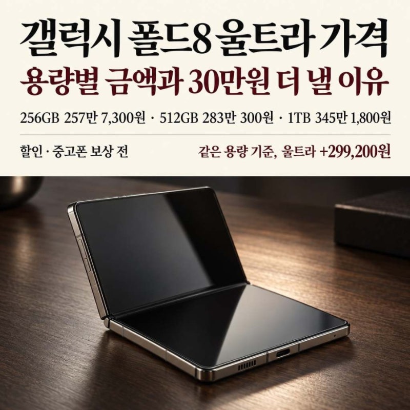 갤럭시 폴드8 울트라 가격, 용량별 출시가와 일반 폴드8보다 비싼 이유