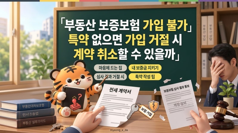부동산 보증보험 가입 불가 특약 없으면 가입 거절 시 계약 취소할 수 있을까