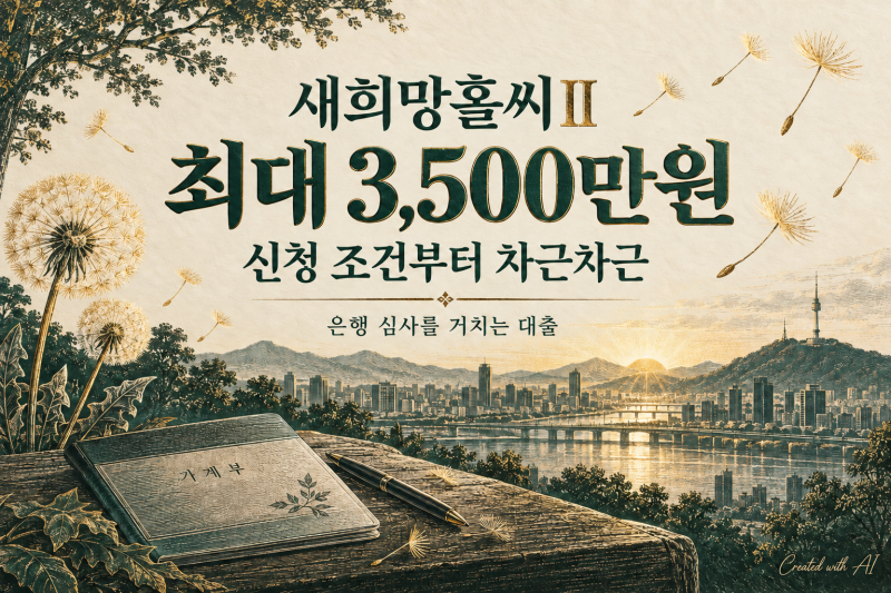 2026 새희망홀씨Ⅱ 대출 최대 3,500만원｜직장인·사업자 신청 조건과 은행별 차이