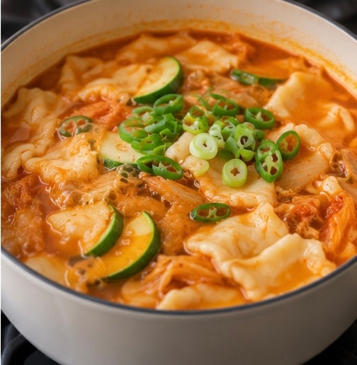 쌀쌀한 날 생각나는 김치수제비｜얼큰한 국물에 쫀득한 수제비 반죽 황금레시피