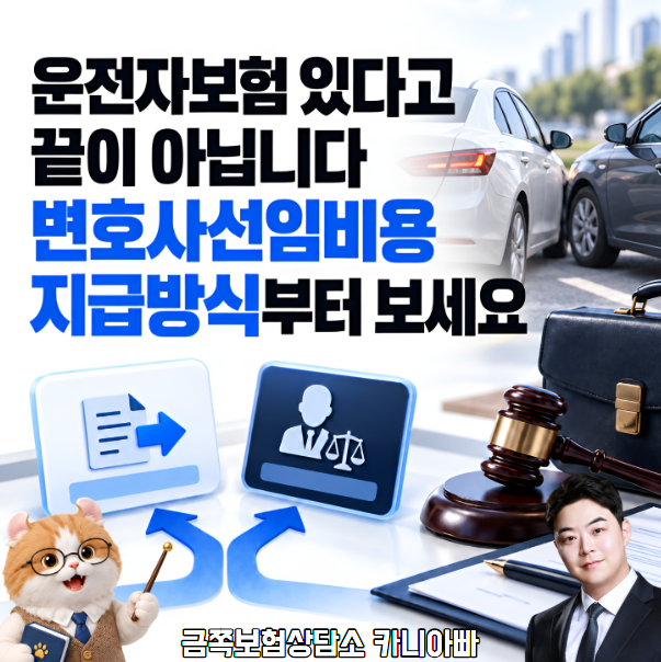 운전자보험 있다고 끝이 아닙니다, 변호사선임비용 지급방식부터 보세요