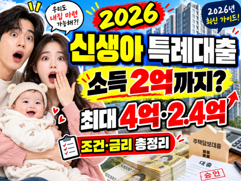 2026 신생아 특례대출 조건｜소득기준·금리·한도·신청방법 총정리