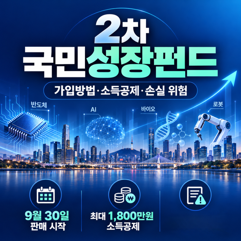 2차 국민성장펀드 가입방법 총정리, 소득공제·수익률·원금손실까지