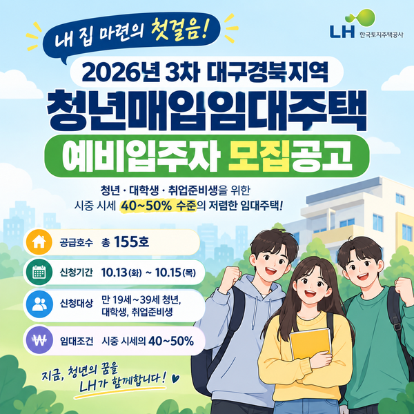 2026년 3차 대구경북 LH청년매입임대주택 155호 모집! 신청자격·임대조건 총정리
