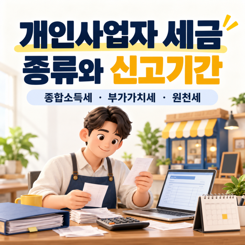 개인사업자 세금 종류와 신고기간, 종합소득세·부가가치세는 어떻게 다를까?