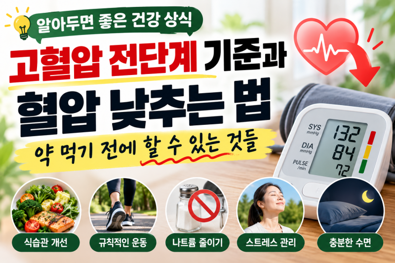 고혈압 전단계 기준과 혈압 낮추는 법, 약 먹기 전에 할 수 있는 것들