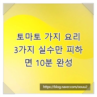 토마토 가지 요리, 3가지 실수만 피하면 10분 완성