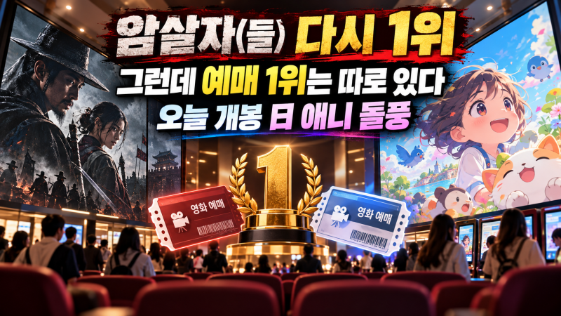 ‘암살자(들)’ 박스오피스 1위 탈환…오늘 개봉 ‘치이카와’는 예매율 1위