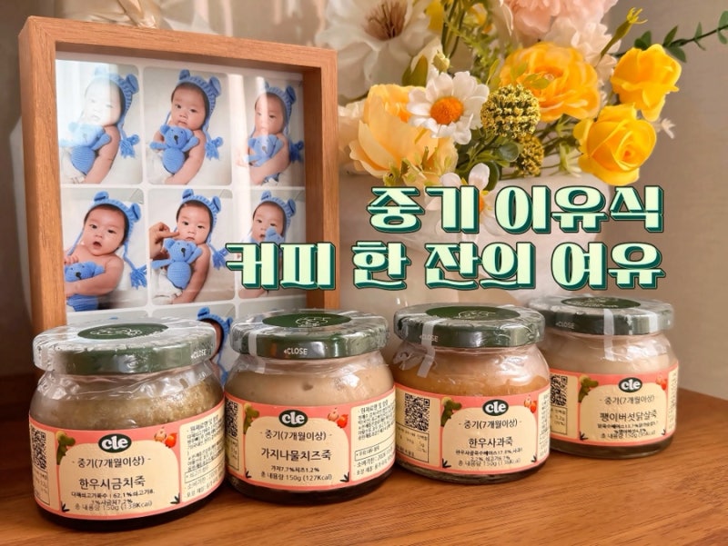 7개월 아기 중기 이유식 클레(cle)｜둘째 먹여본 후기, 간편한 유리용기까지 , 중기 이유식 고....